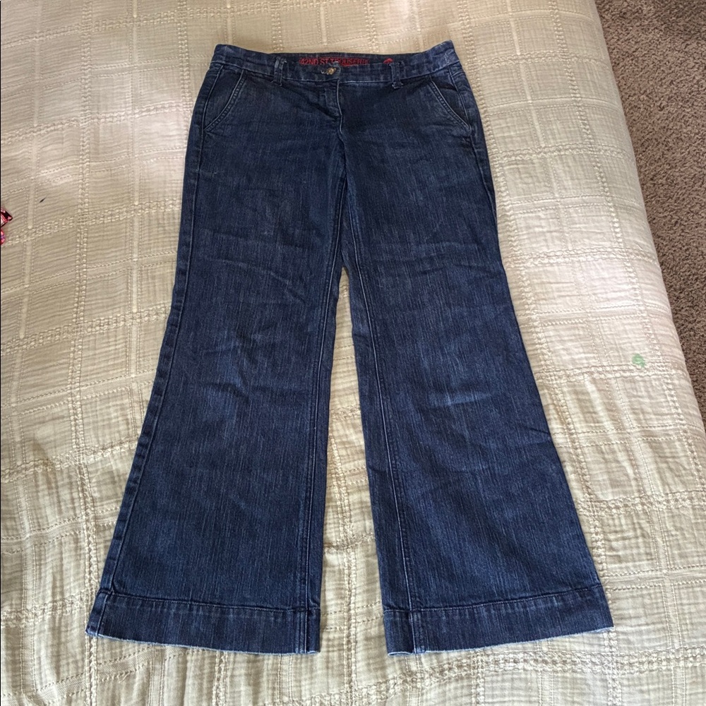 Women's Dark Indigo Wide-Leg Jeans — Classic Flare